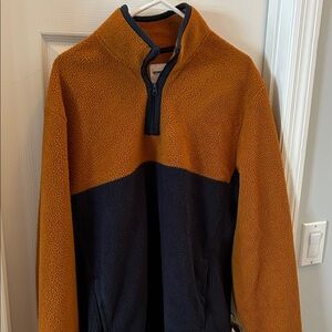 Sonoma Tan and Black Half-Zip Fleece
